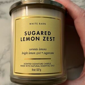 New White Barn Sugared Lemon Zest Scented Candle 8oz single wick.